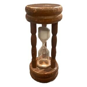 VTG 3.25” Miniature” 3 Minute BRASS ACCESSORIES HOUR GLASS SAND TIMER Game